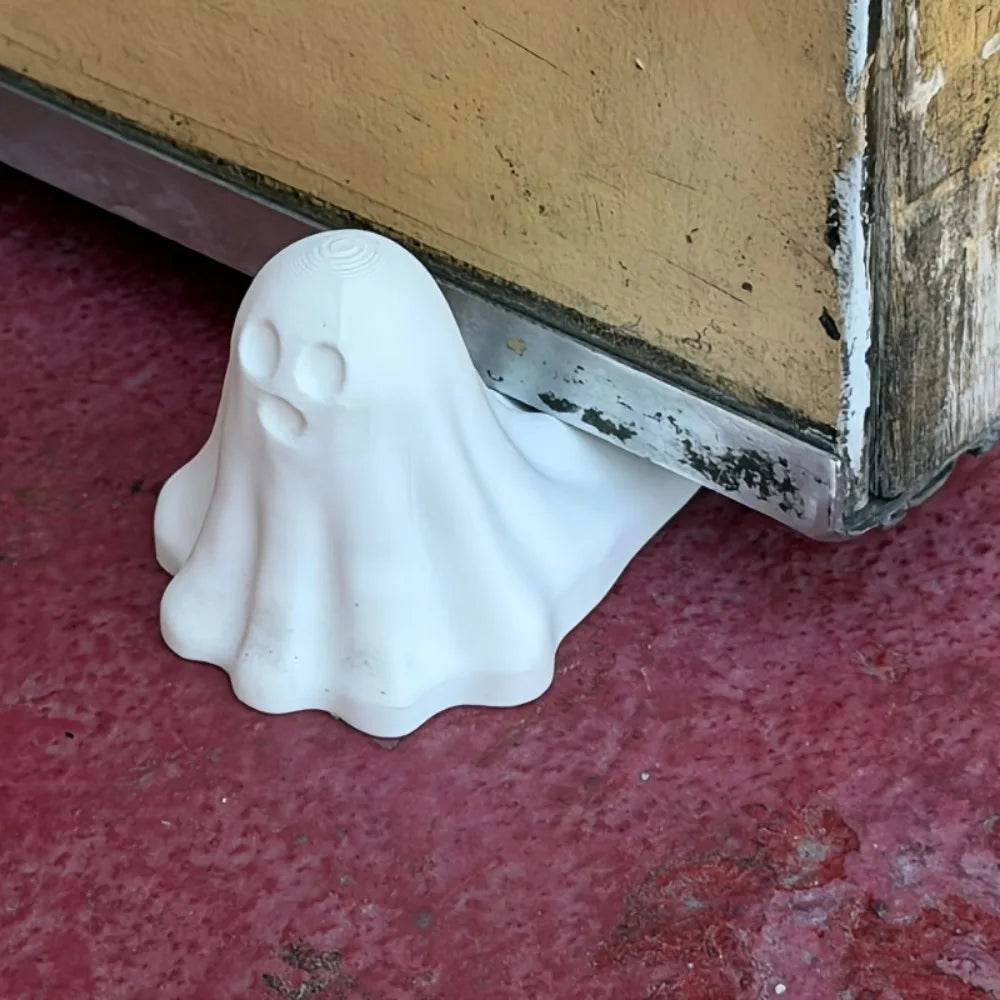 Cute Ghost Door Stopper 3DPrinted Cute Spooky Door Gap Ghost Figurine Halloween Decor Gothic Home Desktop Ornament Creative Gift Oasis Select