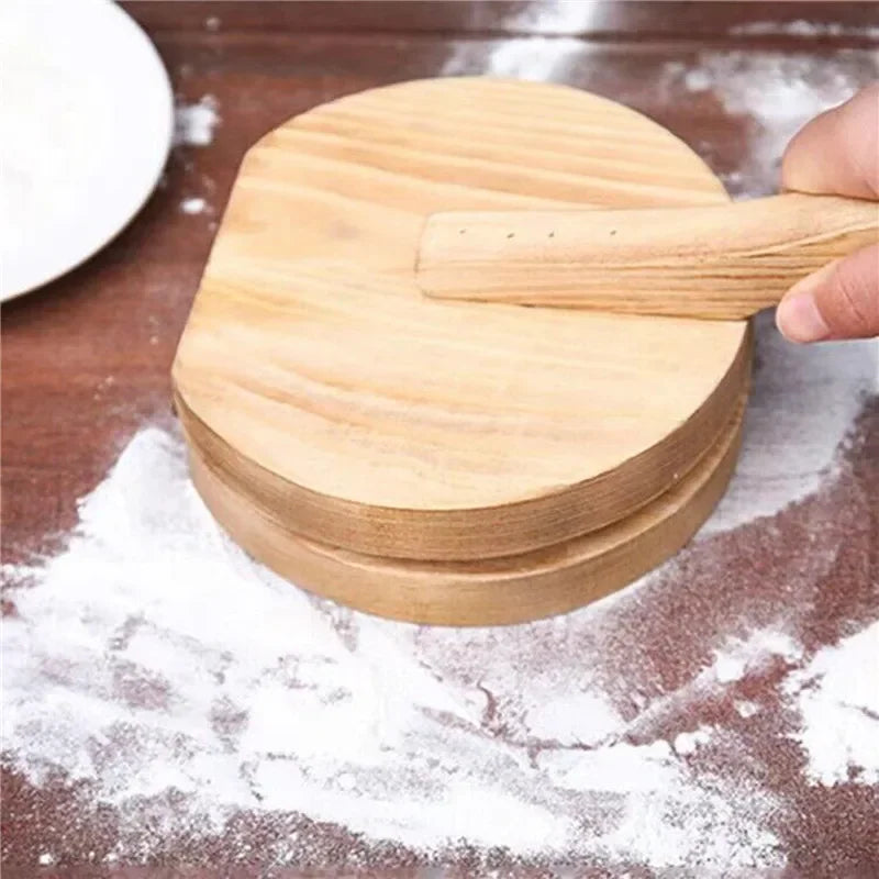1pc,Solid Wood Dough Press Tool Quick Presser Home Dumpling Wrapper Skin Making Mold Kitchen Pastry Baking Tools Skin Press Mold Oasis Select