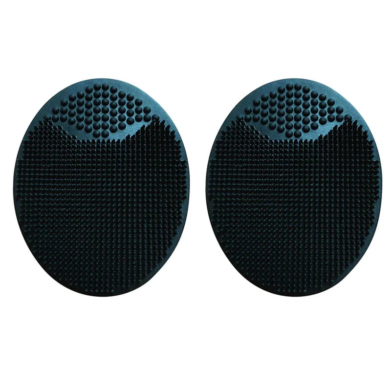 1/2pcs Shampoo Brush for Baby Infant Bathing Soft Silicone Boys Kids Shower Brush Head Hair Washing Massage Brushes Wipe Comb Oasis Select black-2pcs
