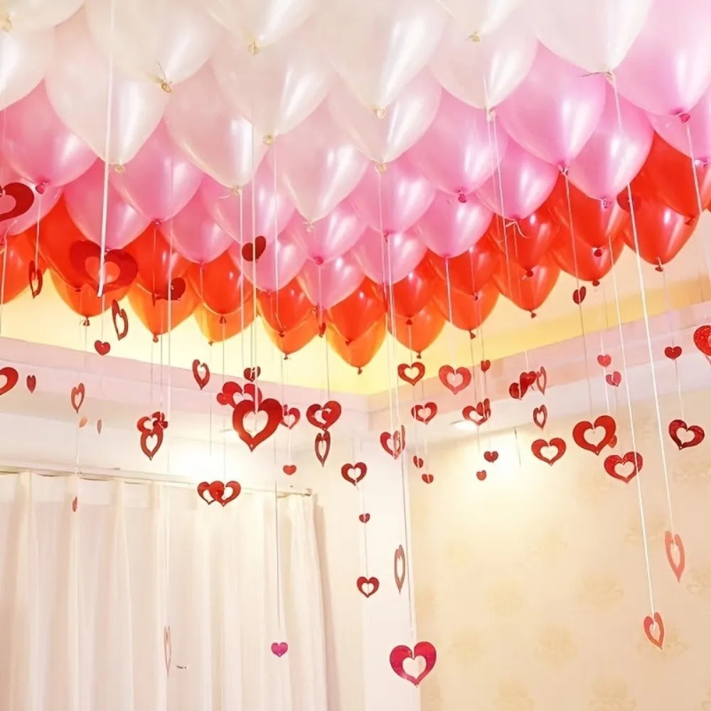 Sequin Heart String Garland Rain Curtain – 50 Pcs Party Decor