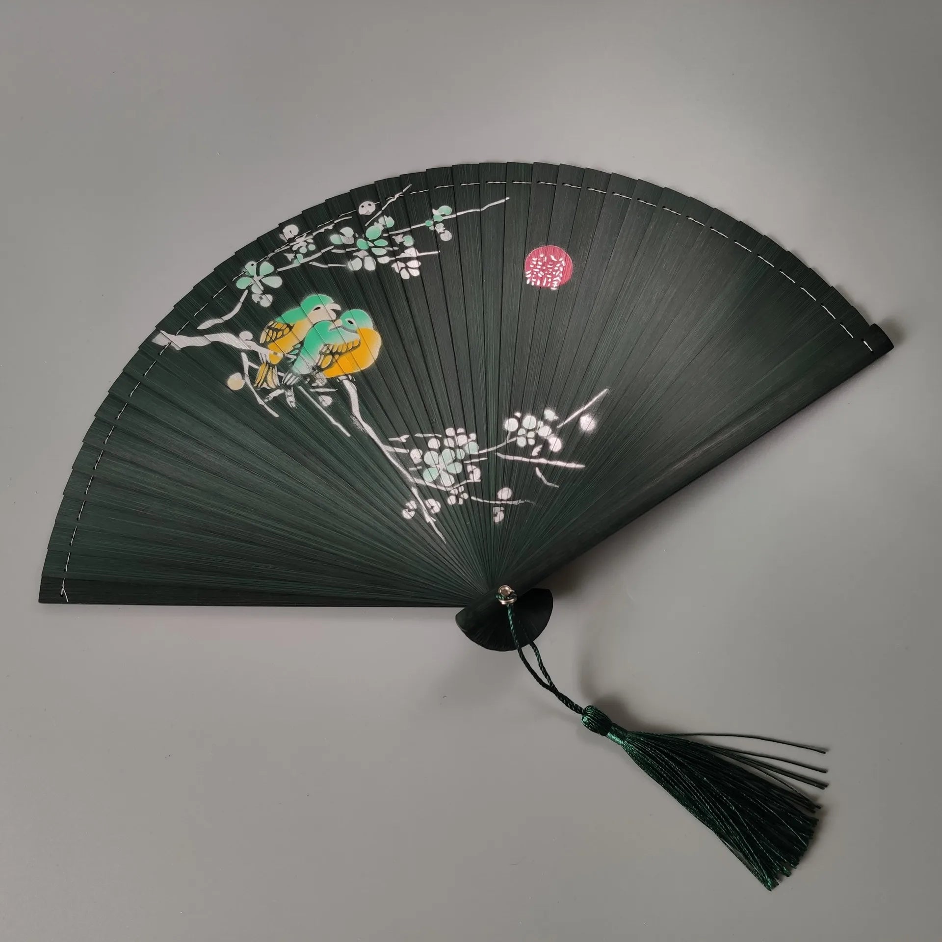 All bamboo spray painting fan high-end fine painting dance fan hollow carving folding fan Oasis Select 20