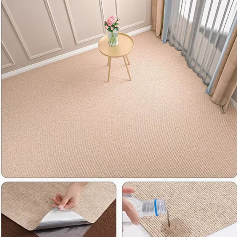 Bedroom Rug Water Uptake Home Decor Self-adhesive Room Decoration Bathroom Rugs for Bedroom Solid Color Carpet Living Room Oasis Select Beige 40cmX300cm