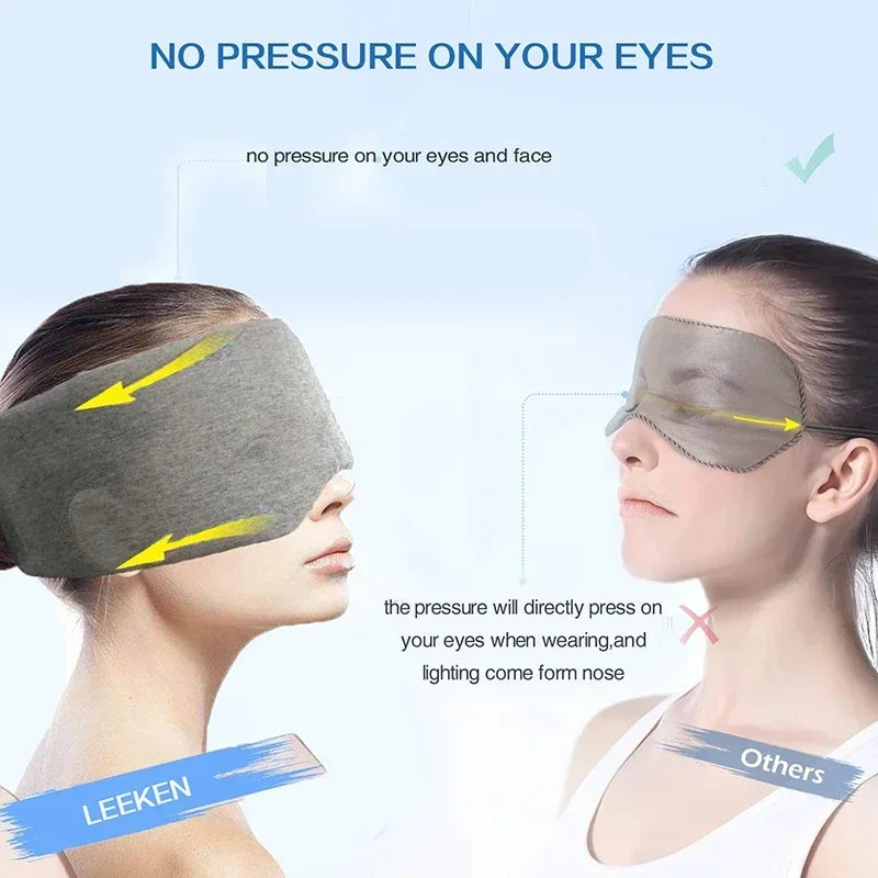 100% Handmade Cotton Sleep Mask Blackout for Side Sleeper,Soft Portable Blackout Eye Covers for Women Men Travel Eyepatch Oasis Select