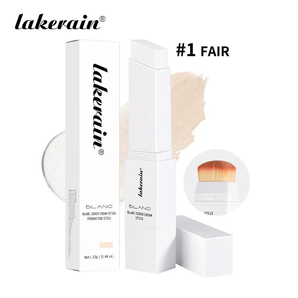 Color-changing Foundation Stick Blanc Foundation Korean Makeup Base High Coverage Concealer Natural Nude 2 IN 1 Foundation Stick Oasis Select 2pcs fair