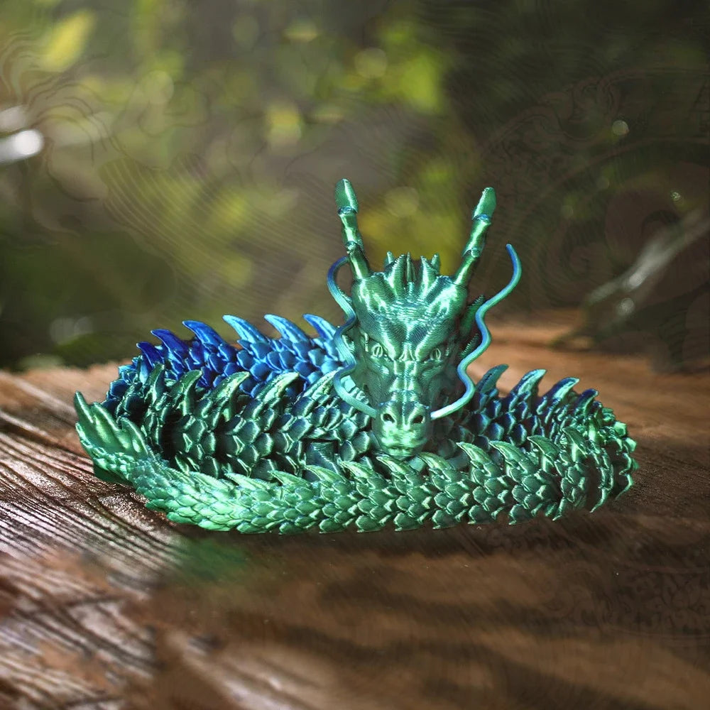 3D Printing Chinese Dragon Landscaping Ornaments Handicrafts Joints Movable Creative Figure Decoration Children's Gift Toys Oasis Select 4 45cm