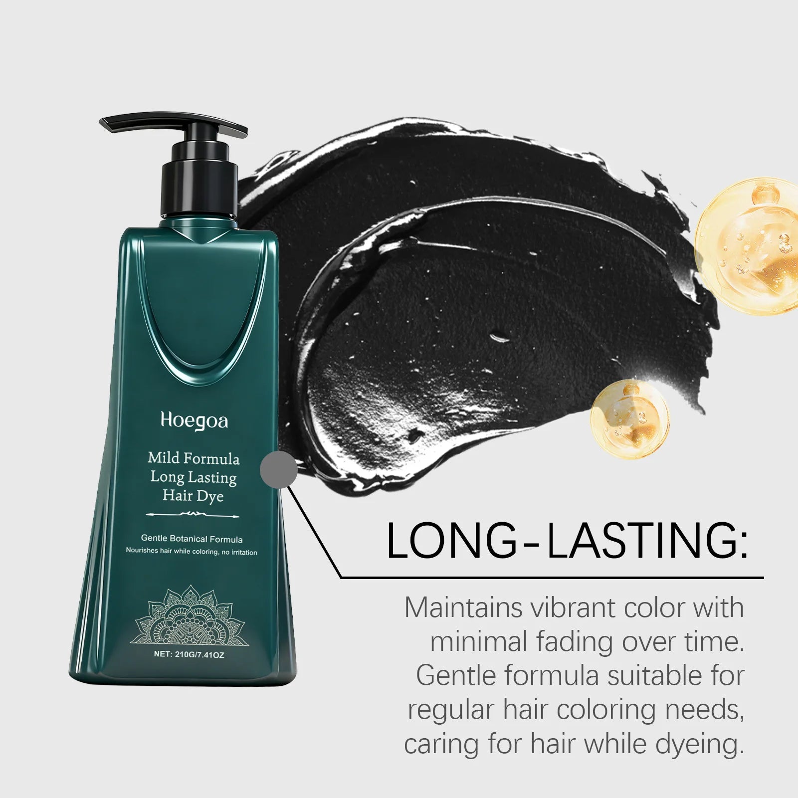 Herbal Hair Darkening Shampoo Hair Coloring Cream for Gray White Hair Coverage Long-Lasting Color Repair Damaged Hair Dyed Care Oasis Select