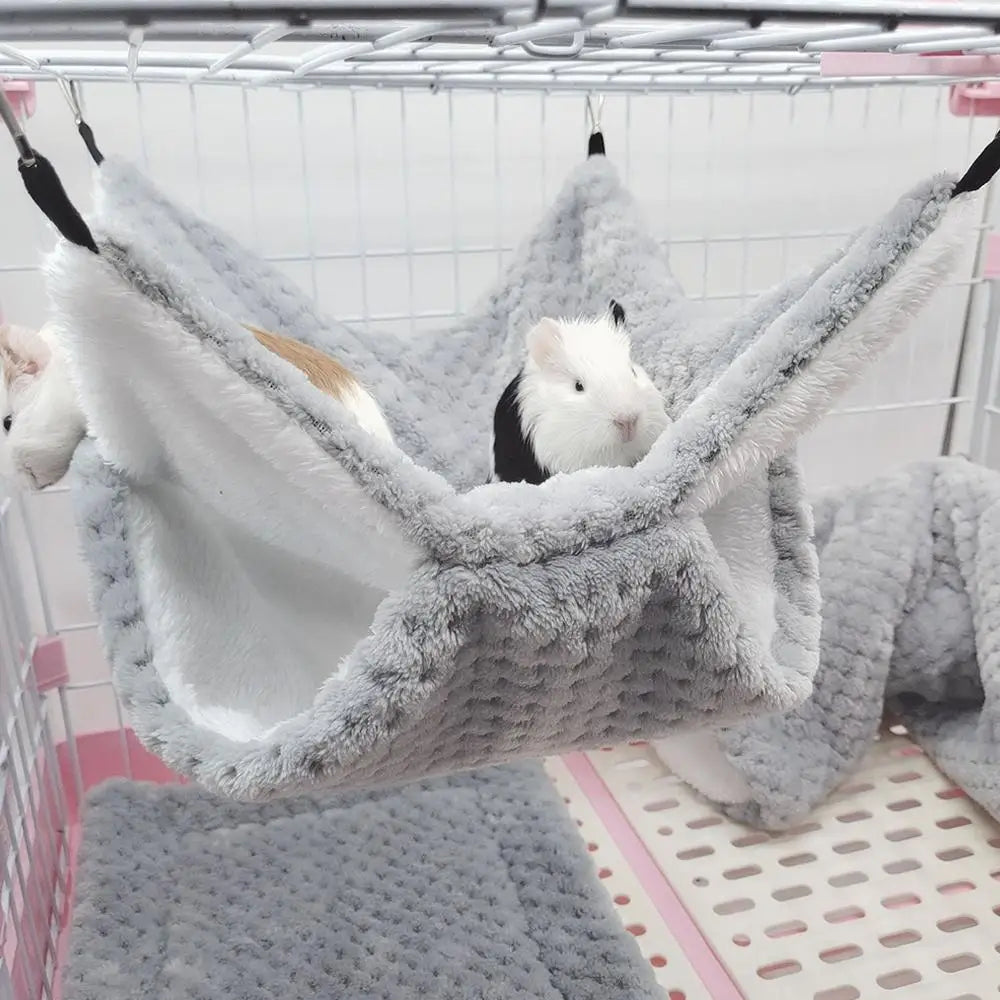2-in-1 Double Layer Hamster Hammock – Small Pet Hanging Bed