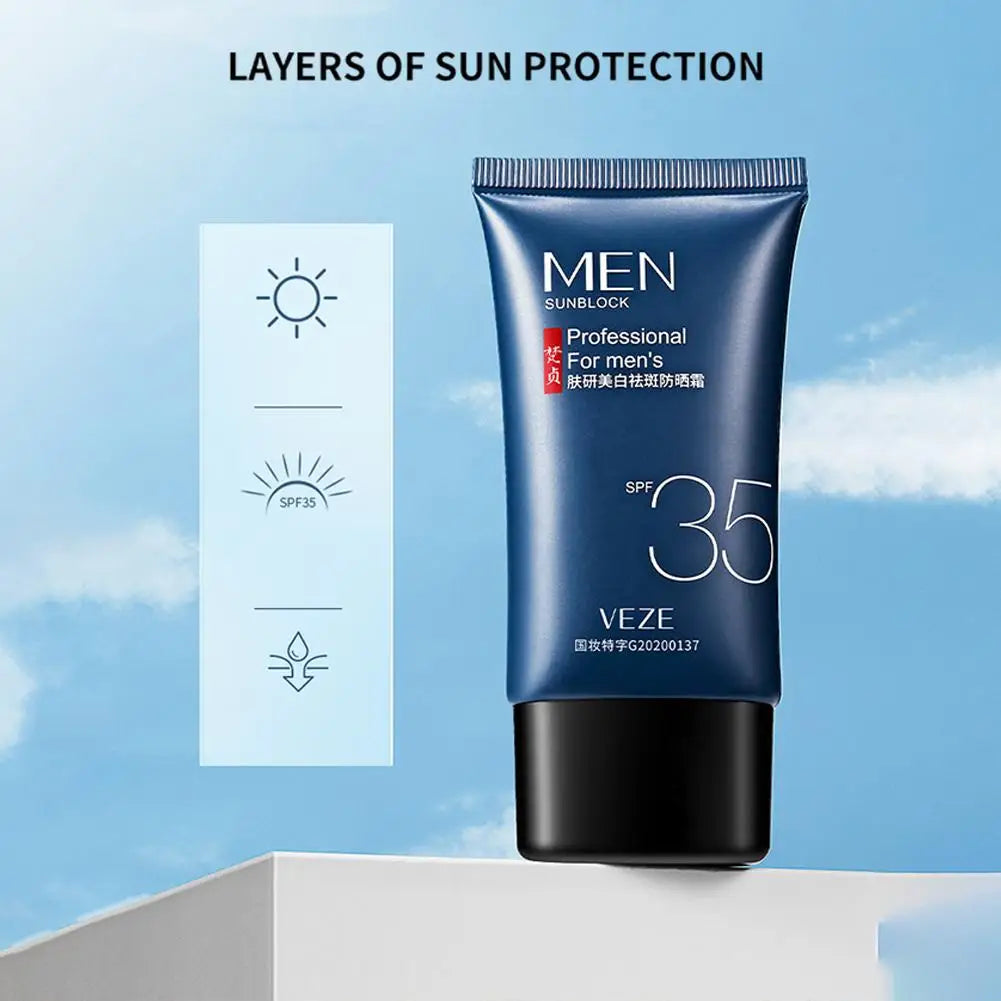 SPF 35 Sunscreen Cream For Men Non-Greasy Moisturizing Sunscreen For Face Protection Body Sunscreen Lotion Whitening Skin Care Oasis Select