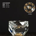 Creative Glass Tea Cup Faceted Master Cup Turquoise Gold Foil Household Diamond Crystal Fantasy Glass Cup Oasis Select Black 50ml