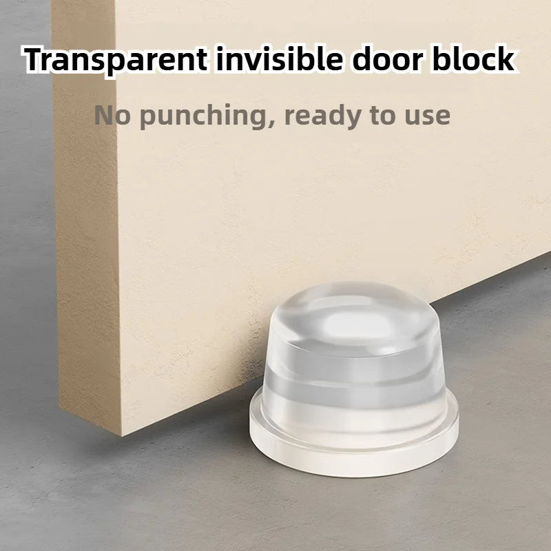 1PC Clear Silicone PET Door Stopper No Drill Under Door Mount Oil Rubbed Anti Slamming For Home Office Travel Use Oasis Select