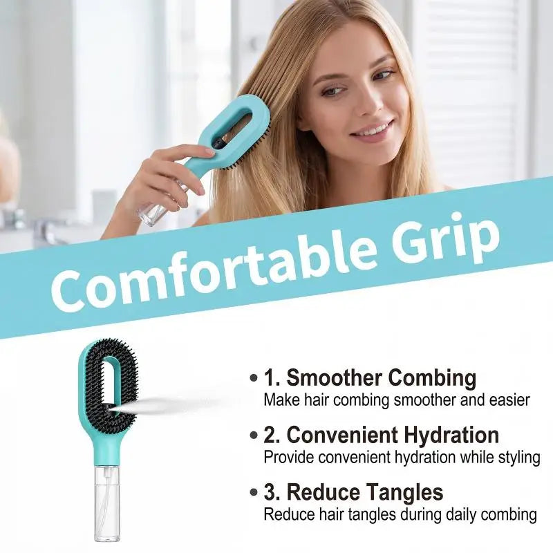 1PC Refillable Liquid Spray Hair Brush, Anti-static Soft Bristle Comb, Hair Styling & Massage Comb for Home Use Oasis Select