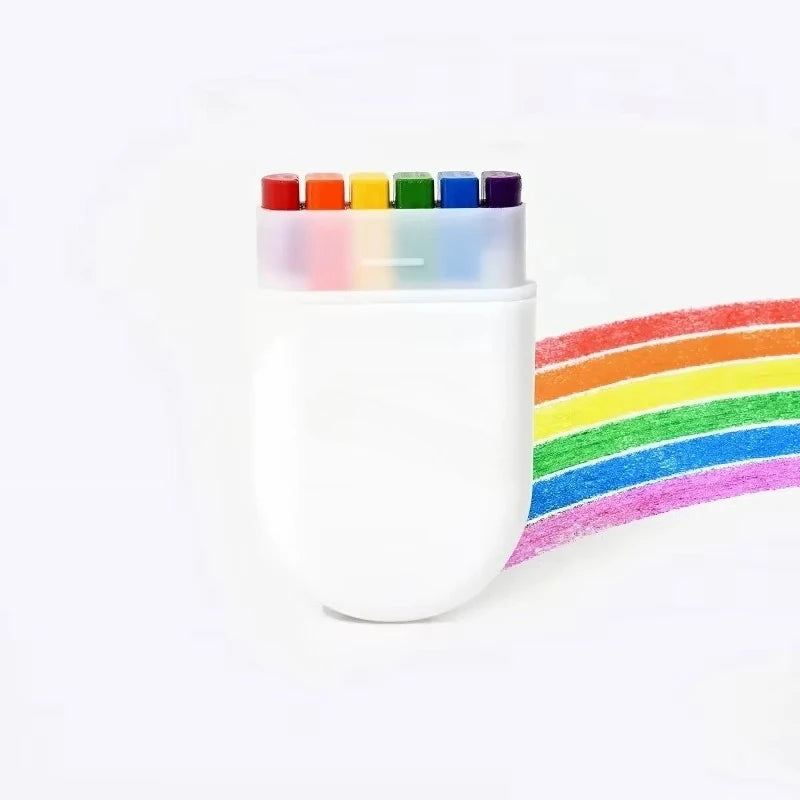 6 Colors Rainbow Crayon Paint Stick - Colorful Birthday Party Favors , Family Theme Party Supplies Gift Oasis Select 1pc