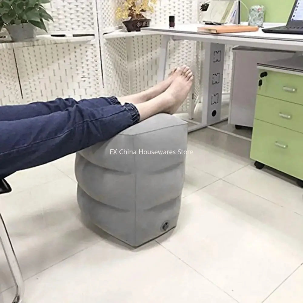 1pc Inflatable Foot Rest Pillow For Travel Portable Adjustable Three Layers Height Stool For Foot Rest Leg Cushion Pillow Oasis Select