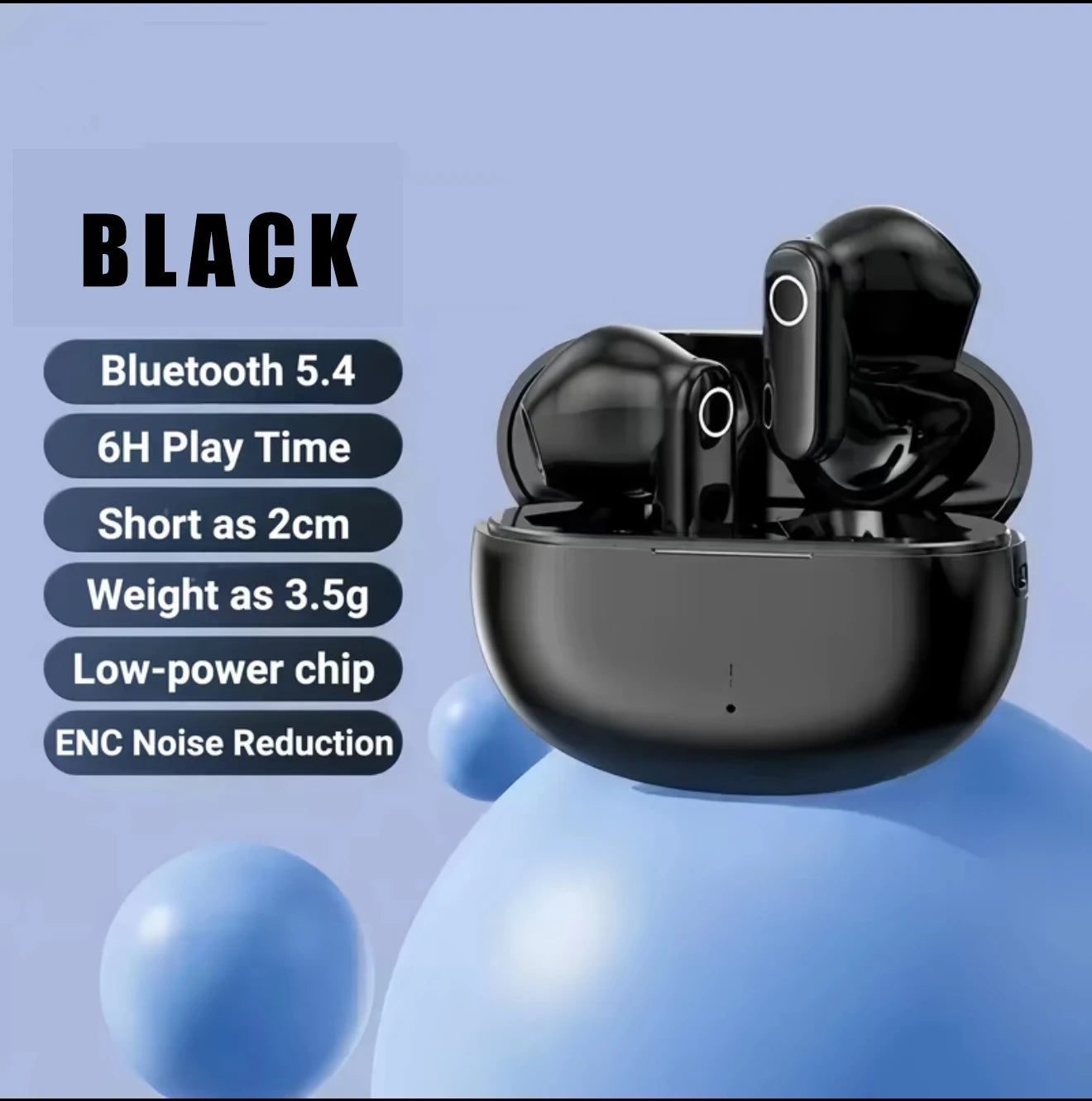 TWS Bluetooth wireless headset KY5 avoids improving the quality of headphones, games, music, earplugs and noise reduction Oasis Select black