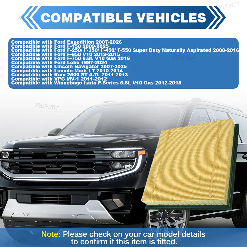 Para Ford Expedition F150 F250 F350 F450 F550 F650 F750 Lincoln Navigator Ram 2500 Filtro De Aire Del Motor 500024632 7C3Z9601A Oasis Select