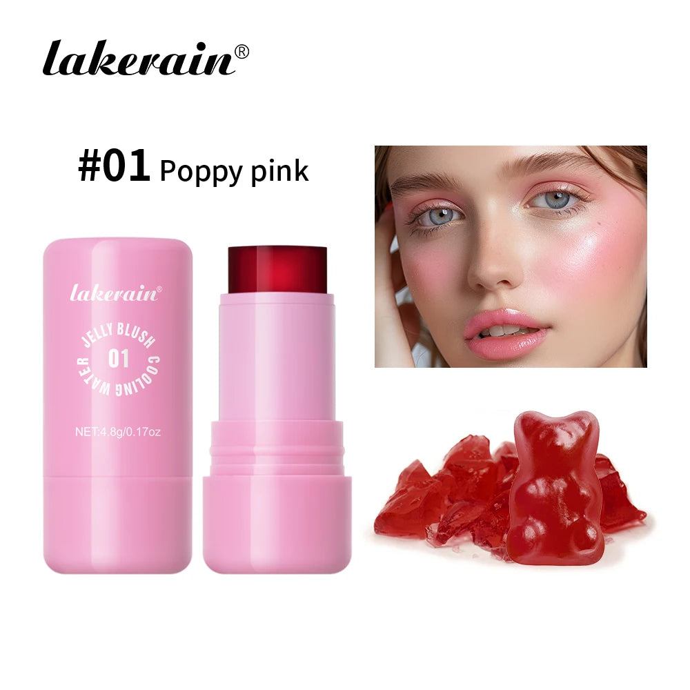 Original Cooling Water Jelly Blush Stick Blush Tinted Cosmetics Tint Stick Watercolor Multi-Use Matte Blush Makeup For Women Oasis Select 01 Poppy pink