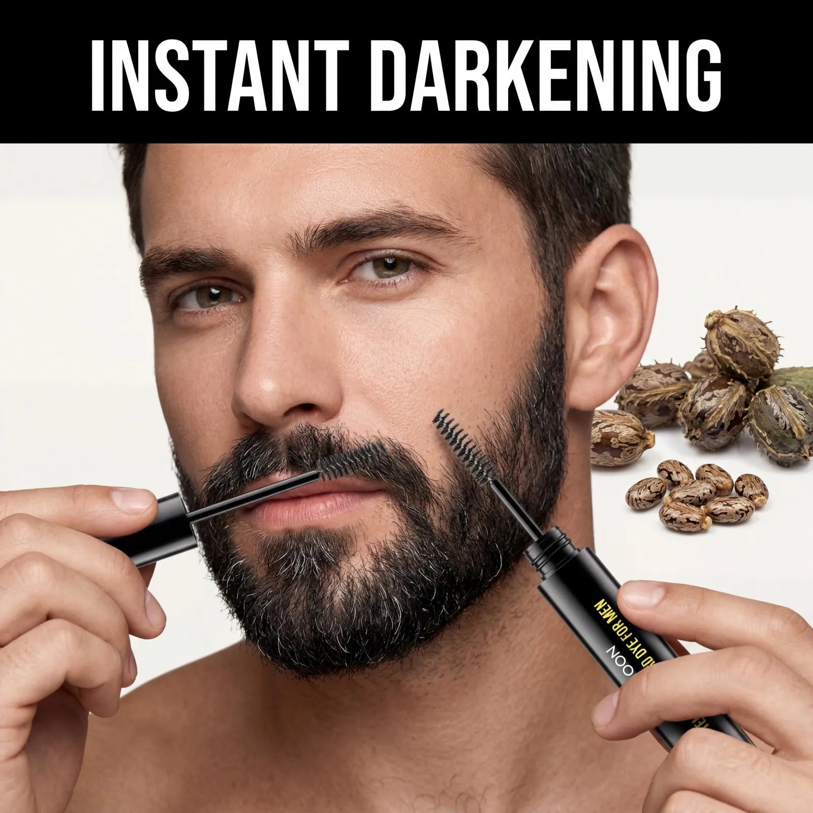 Natural Black Beard Dye for Men Moustache Filler Waterproof Shaping Nourishing Portable Pernmanent Coloring Beard Dyeing Pen Oasis Select