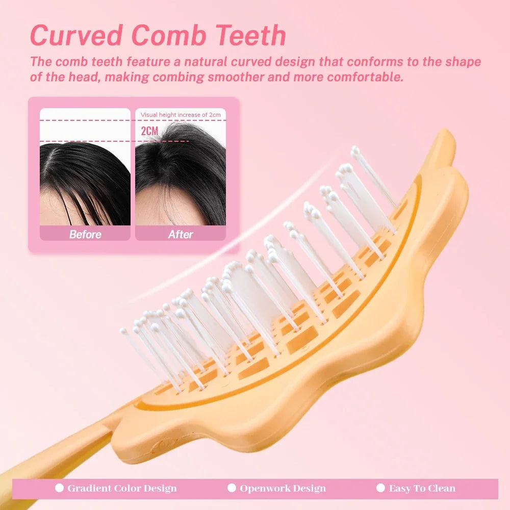 Gradient Sunflower Hairbrush | Detangling Scalp Massage Comb Scalp Massage Hairbrush Oasis Select