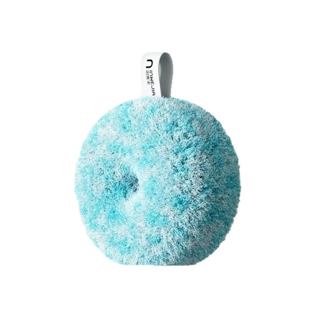 New Antibacterial Bathroom Cleaning Ball Round Reusable Countertop Cleaning Brush Scrubber for Washbasin Toilet Sink Oasis Select Blue
