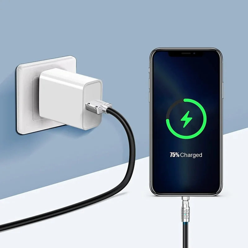 1m 2m 180 Degree Rotating Elbow USB to Type c 120w 6A Fast Charge Cable USB C Data Cable For Xiaomi Mobile Phone Charger Cable Oasis Select