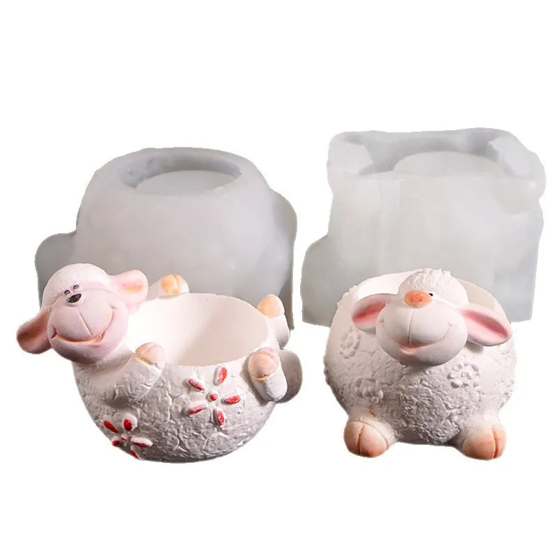 Lamb Candle Mold Cartoon Silicone Candle Mold Cartoon Plaster Mold Decorative For Gift Diy Craft Candle Making Oasis Select