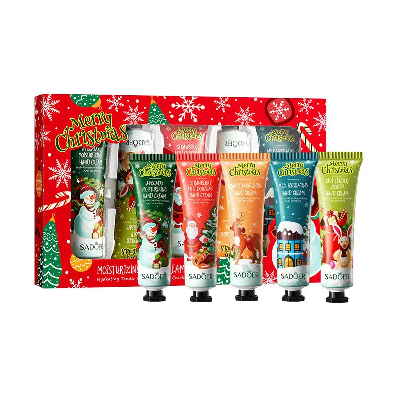 5Pcs Set Fragrance Hand Cream Smooth Refreshing Long-lasting Hydration Moisturizing Hand Care Christmas Gift Oasis Select 5PCS boxed