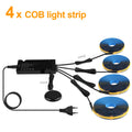 12V Acoustic Wall Panel Decor Lamp More Covert Dimmable Black PCB COB Light Strip With Touch Swtich,For TV Cabinet Backlight Oasis Select 4PCS COB Strip Warm White European Power Plug|3M 9.84FT