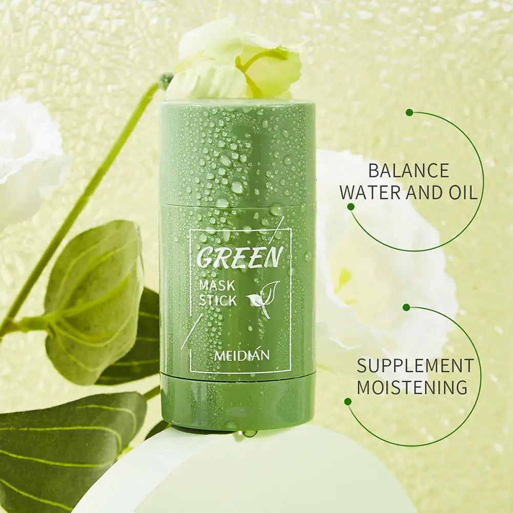 40g Green Tea Cleansing Stick Mask Shrink Pores Deep Blackhead Remover Facial Cleansing Moisturizing Mask Skin Care Oasis Select