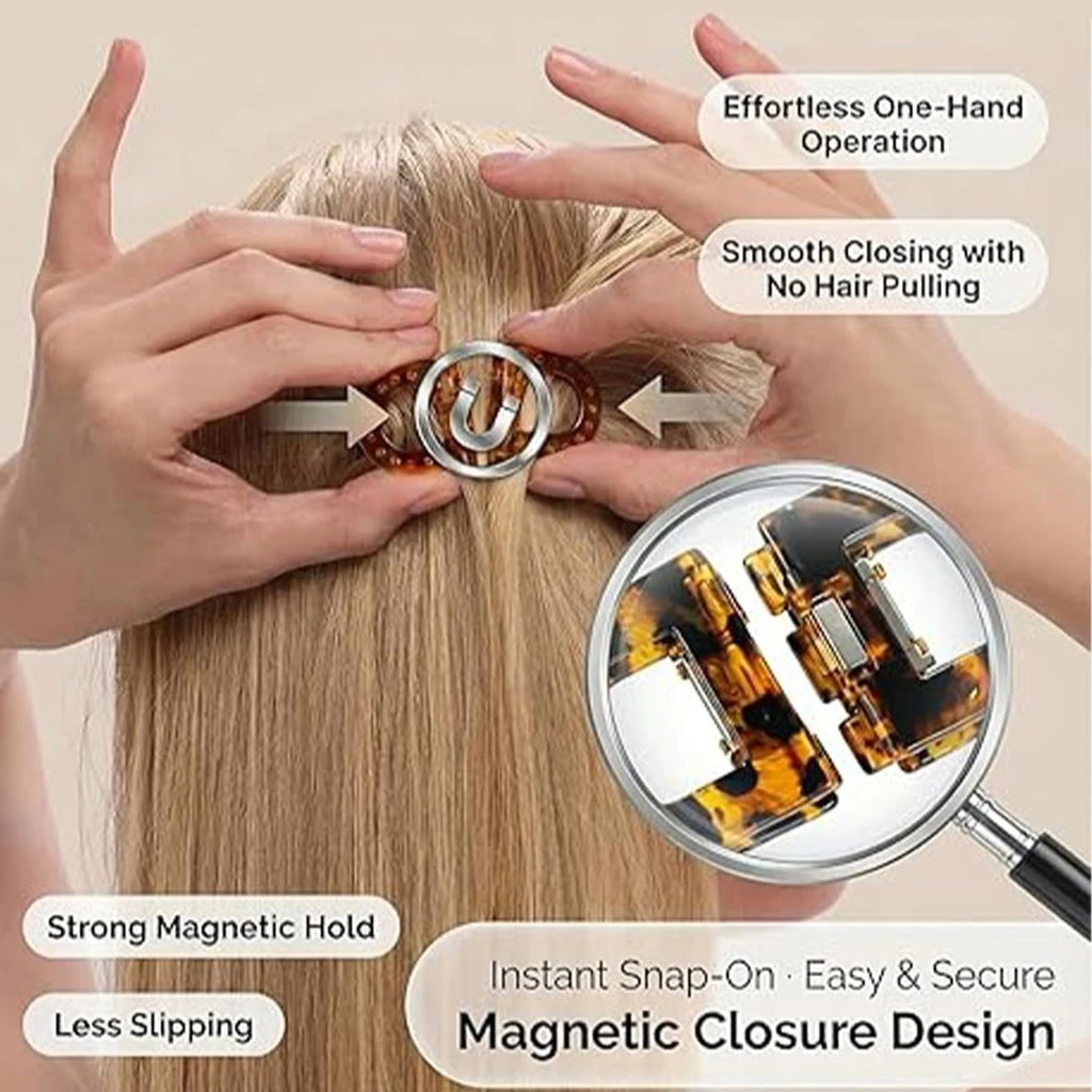 1-4PCS Smart Magnetic Hair Clip Invisible Strong Hold for Fine and Thick Hair Styling Accessory Practical Gift for Women Oasis Select