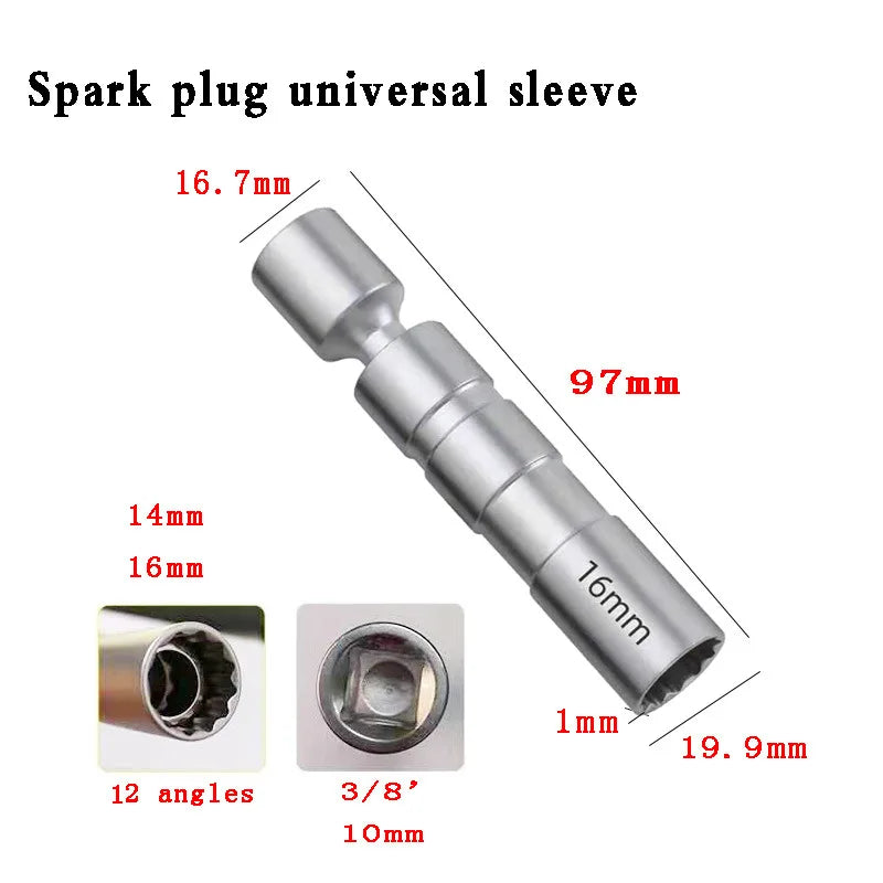 For BMW Mercedes Benz Spark Plug Sleeve Wrench Socket Magnetic 12-Point Angle Thin Wall Spark Plug Car Removal Tools 14mm 16mm Oasis Select
