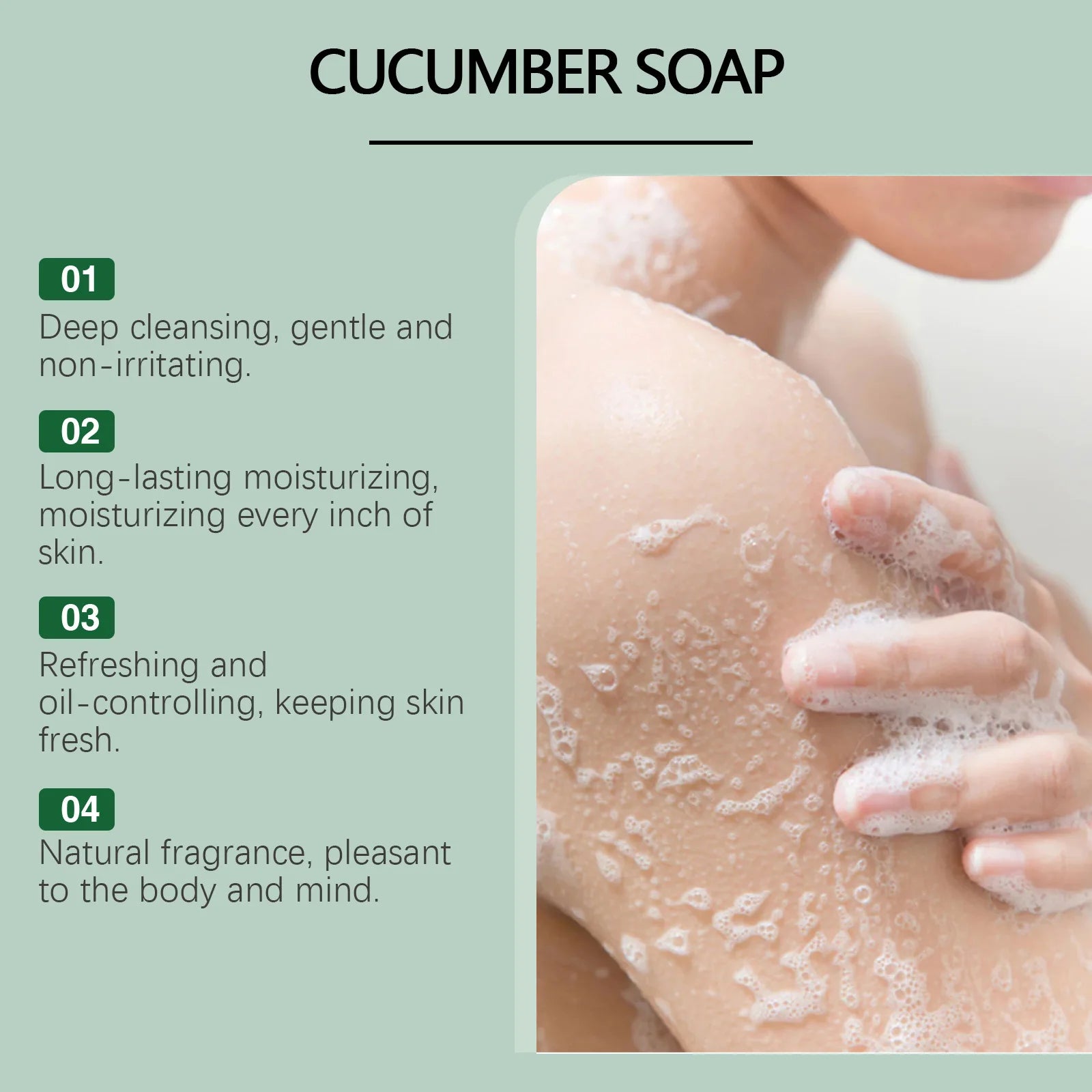 OUHOE Cucumber Soap – Oil Control, Pore Care & Skin Glow 60g
