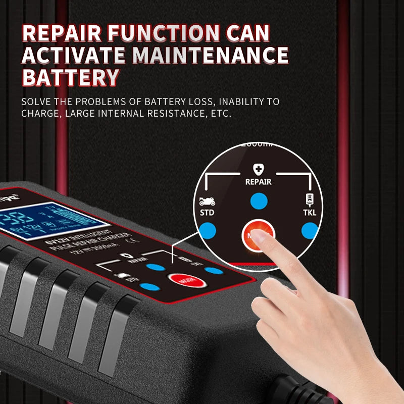 6V 12V 2A Smart Lead-acid Battery Charger For Car Moto Lawn Mower Tractor Toy 7.4V 14.8V 2A Battery Charger For AGM GEL Battery Oasis Select