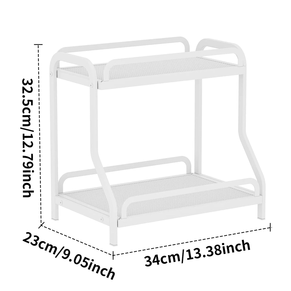 Kitchen Seasoning Shelf Seasoning Spice Jar Storage Box Multifunctional Countertop Oil Salt Sauce Vinegar Storage Rack Oasis Select White second floor