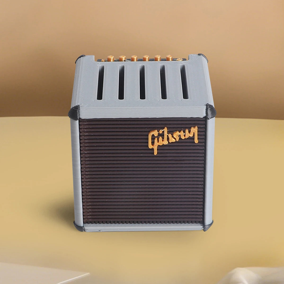 Guitar Pick Holder Box – Mini Amp Speaker Design Storage Case, Cool Desk Decor for Musicians, Fits All 2mm Standard Picks Oasis Select Grey