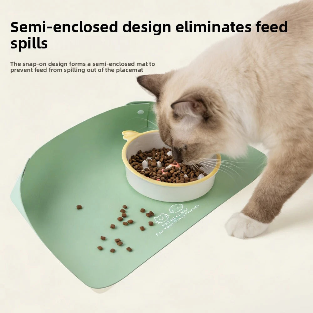 PU Leather Pet Feeding Mat – Waterproof & Non-Slip Placemat