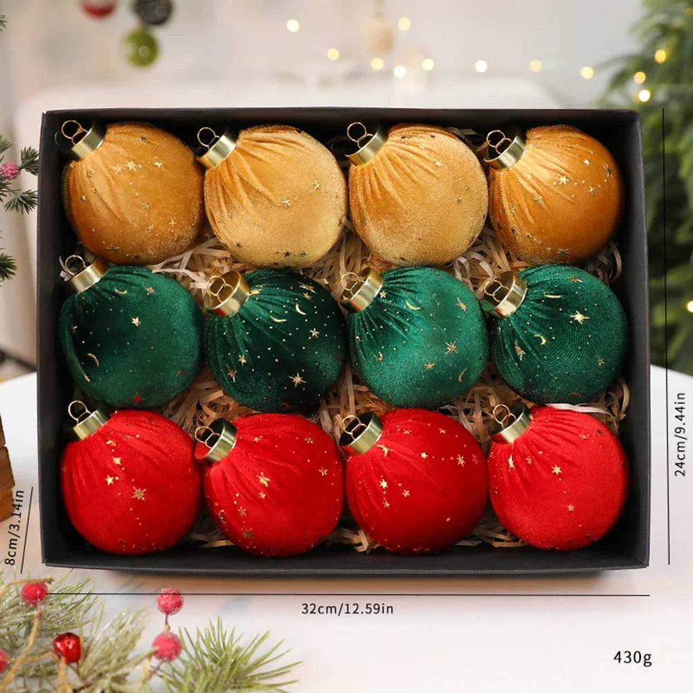Christmas Ornaments Curly Balls Velvet Decorations 12 Pcs Set For Christmas Tree DIY Christmas Tree Decoration Decorated Ball Oasis Select B China Mainland