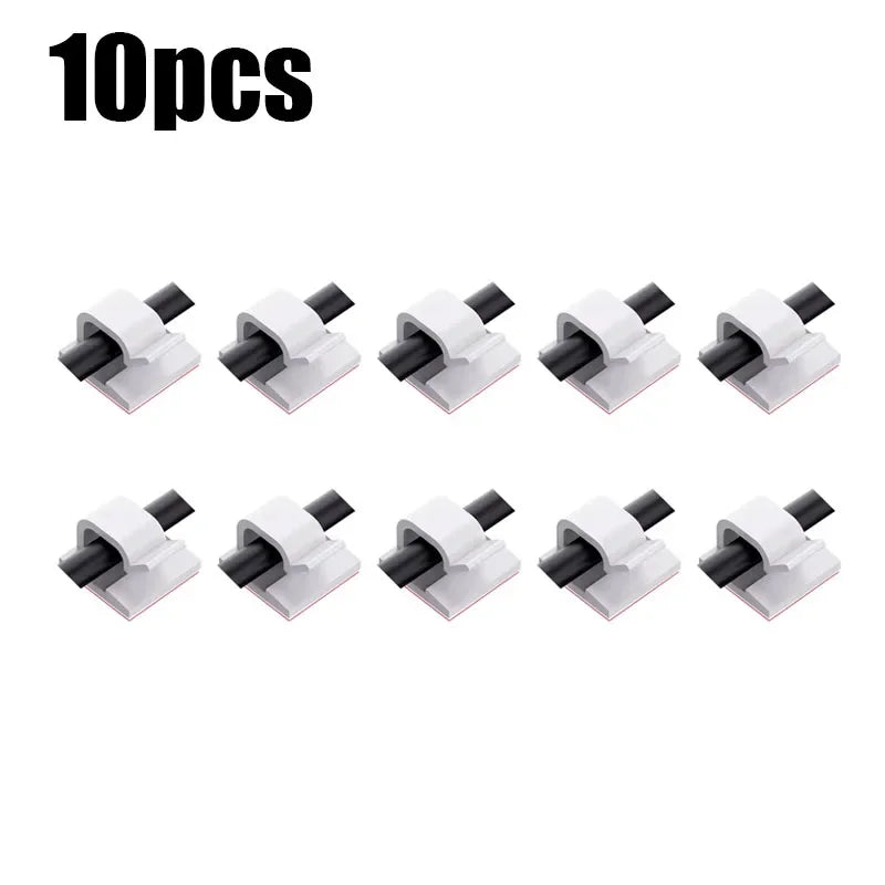 10/20/30/40/50pcs Cable Clips Self-Adhesive Cord Management Wire Holder Organizer Clamp Self-Adhesive Light Clips Car Wire Clip Oasis Select 10pcs White