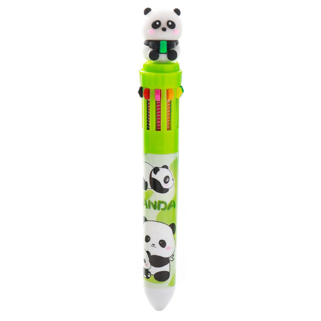 Cute Panda 10-in-1 Multicolor Ballpoint Pen | Kawaii Stationery Novelty Ballpoint Pen Oasis Select C-1PC