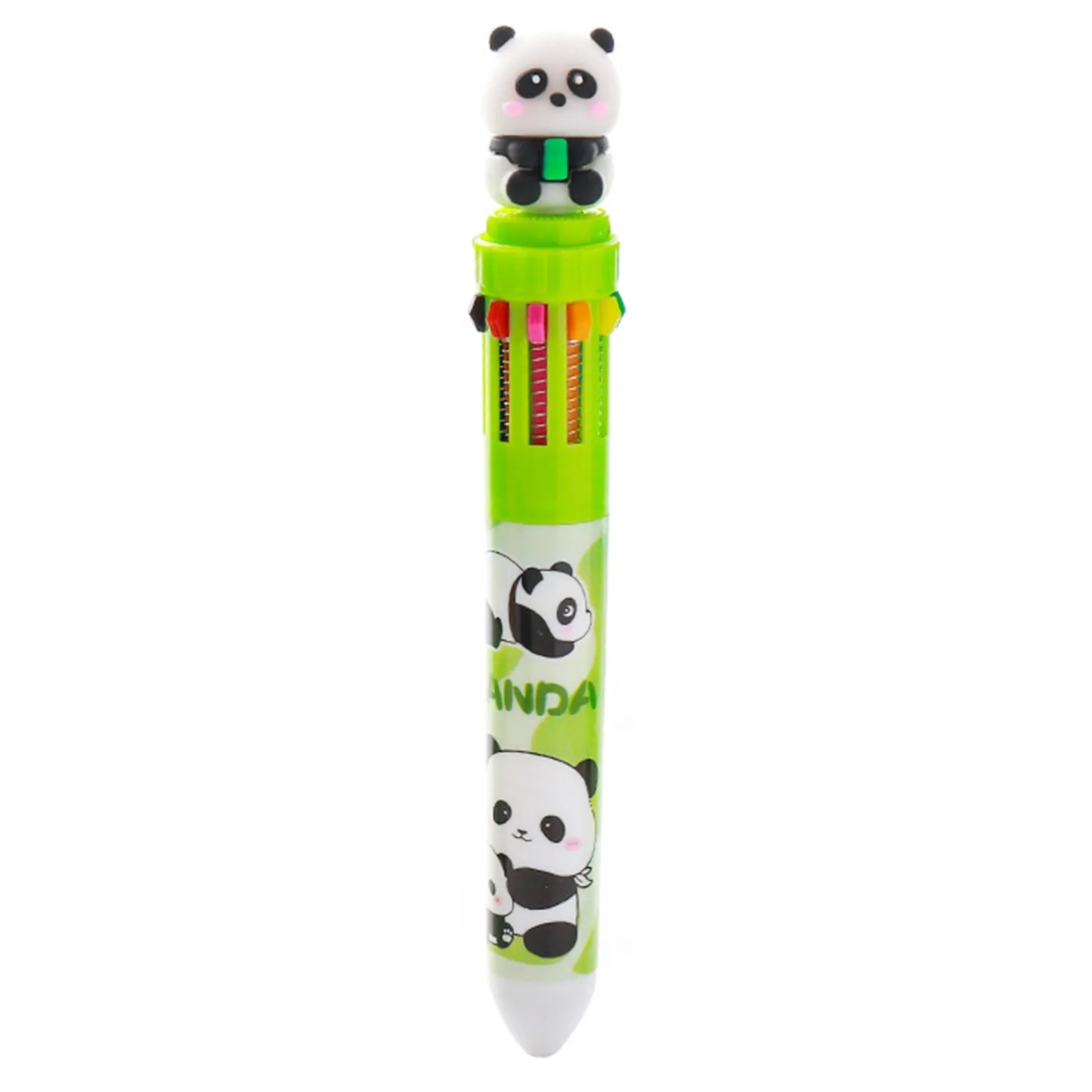 Cute Panda 10-in-1 Multicolor Ballpoint Pen | Kawaii Stationery Novelty Ballpoint Pen Oasis Select C-1PC