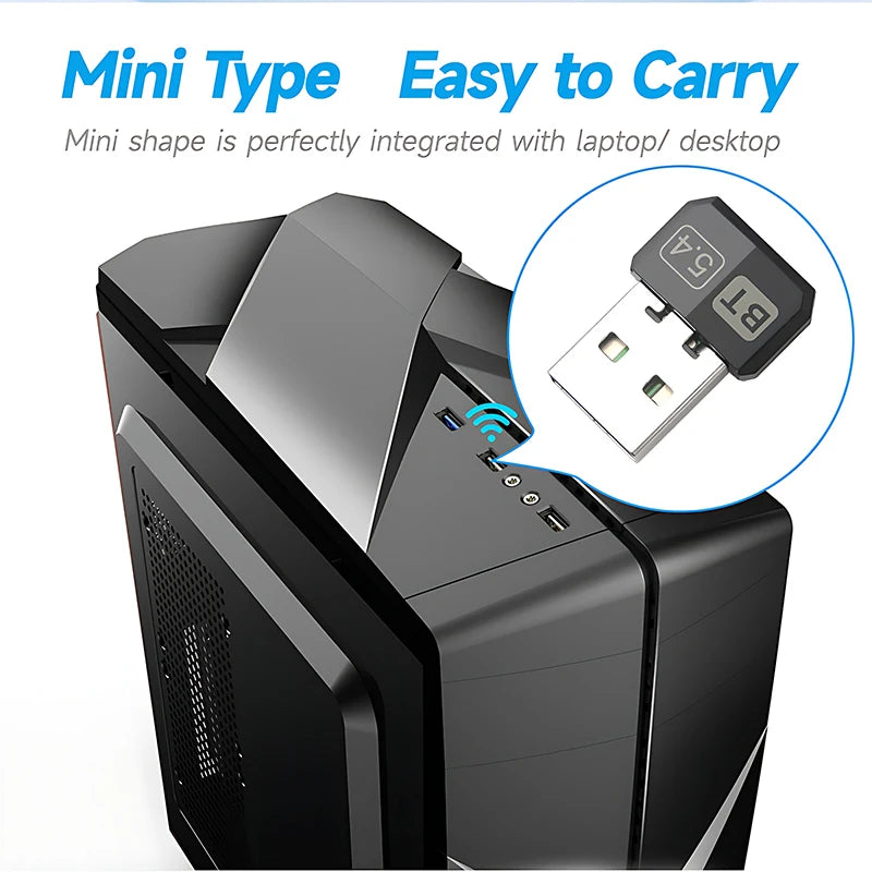USB Bluetooth 5.4 Adapter Audio Dongle Adapter Mini USB Wireless Receiver/Transmitter For PC/Laptop Driver Free For Win10/11 Oasis Select