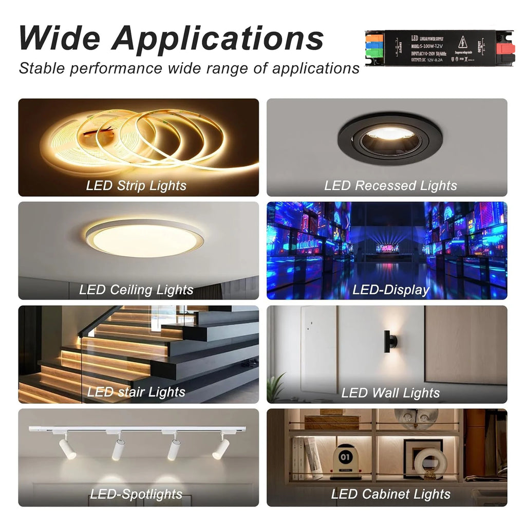 LED Power Supply 12V 24V Transformer AC 220V TO DC 12V 24V Power Supply 60W 100W 200W 300W 400W LED Driver For LED Lights Lamp Oasis Select