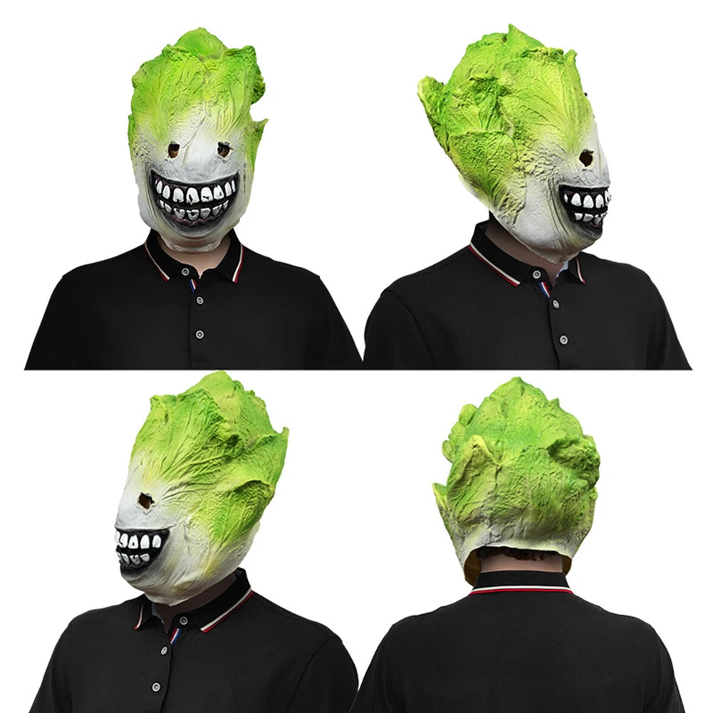 Funny Cabbage Head Mask – Silicone Novelty Costume Party Prop
