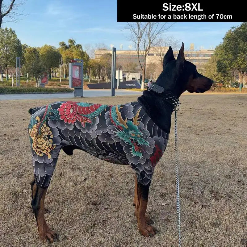 Four Seasons Universal Dog Pet Tattoo Vest Thin Light Breathable Pet Clothes Funny Cool Close-fitting Dog Cat Tattoo T-shirt Oasis Select 8XL