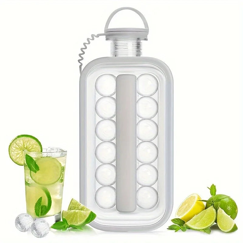 Portable Ice Tray - Large Capacity Bucket Mold and Refrigerator Accessory with Compressible Design for Easy Storage Oasis Select GRAY