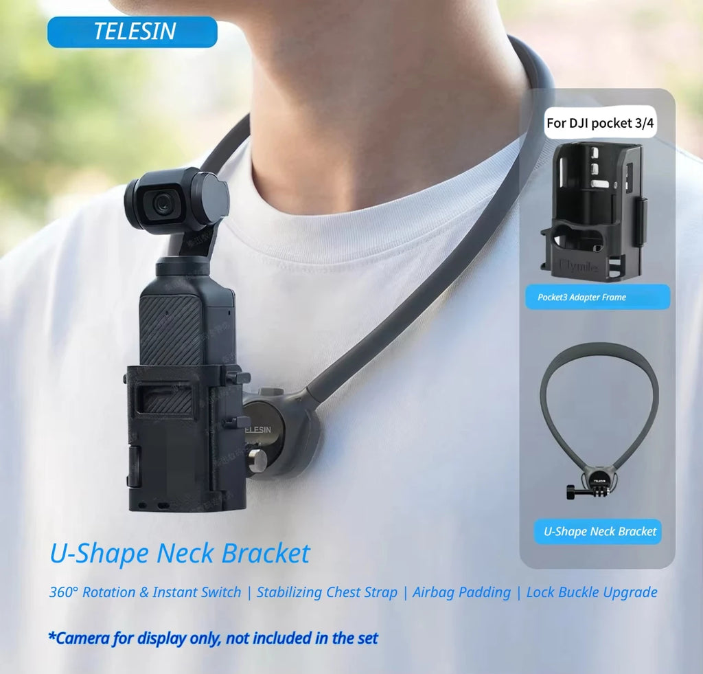 TELESIN Magnetic POV Neck Mount – GoPro, Insta360, DJI & Phone