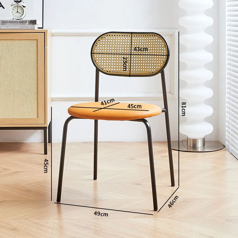 Household rattan dining chair B & B Hotel Cafe Rattan chair Internet celebrity back chair Milk tea shop Leisure rattan chair Oasis Select KATEN-A