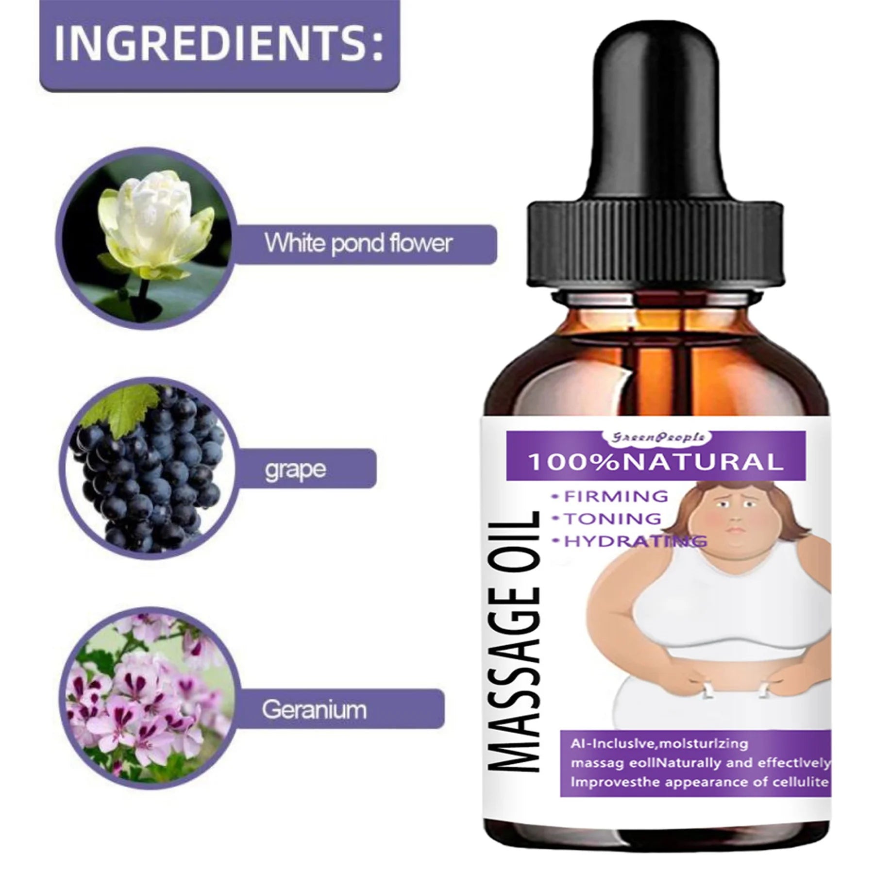 Massage oil Effectively improving the appearance of adipocytes and promoting rapid burning of subcutaneous adipose tissue Oasis Select