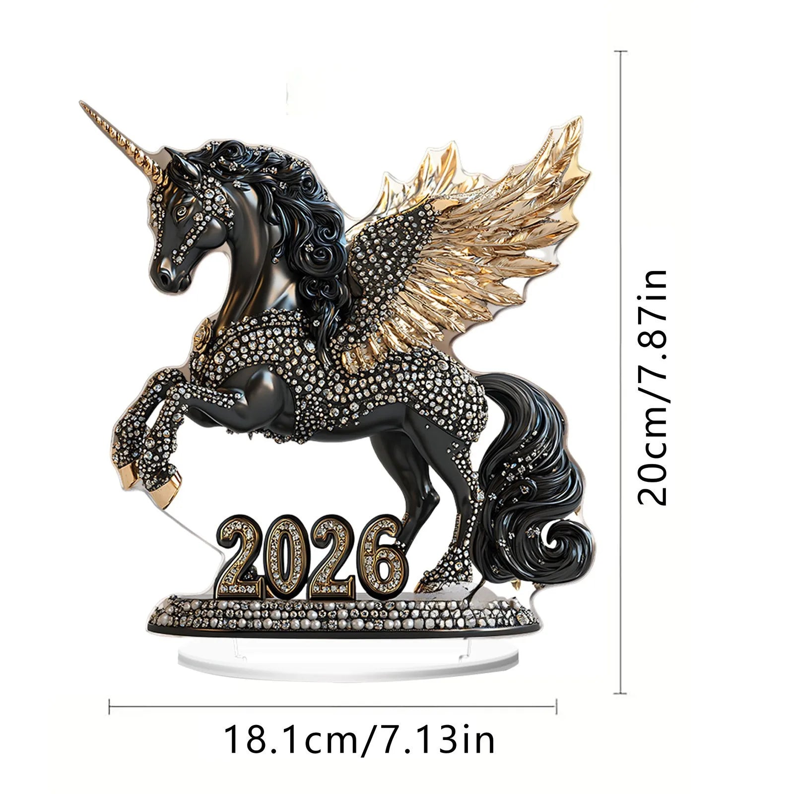 New 2026 Year of the Horse Zodiac Desktop Ornament 2D Flat Acrylic Horse Tabletop Sculpture Living Room Office Home Decoration Oasis Select Style 4