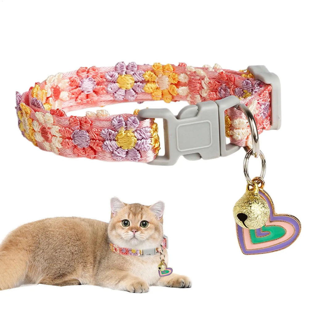 Pet Collar With Bell Colorful Dog Puppy Kitten Collar Adjustable Safety Bell Ring Necklace Cat Collar Anti-lost Pet supplies Oasis Select