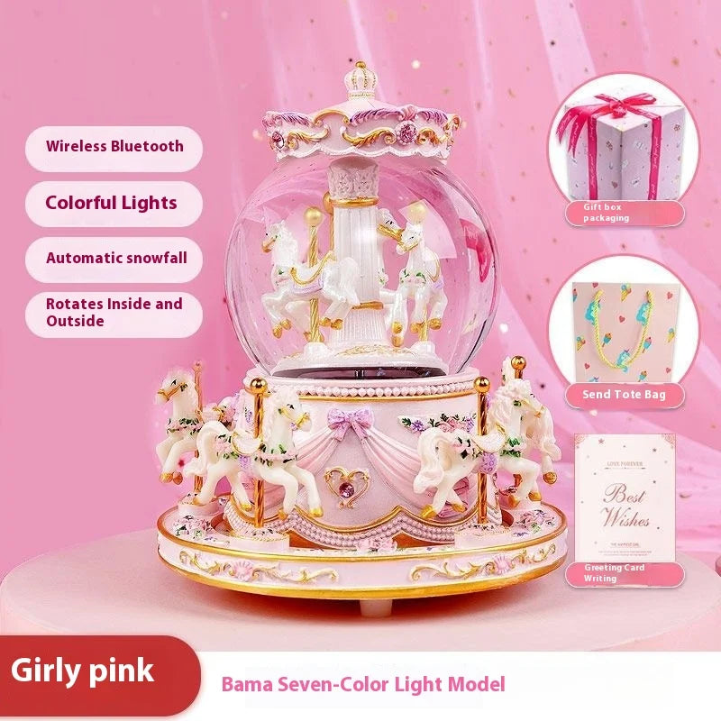 Music Box Carousel Crystal Ball Music Box Children's Birthday Gift for Girls Girlfriends Birthday Gift Music Boxes Oasis Select
